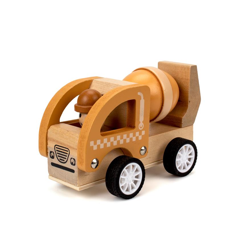 Arbeitsautos aus Holz mit Rückzugsmotor