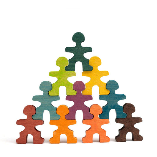 Montessori-Holzfiguren zum Stapeln & Spielen