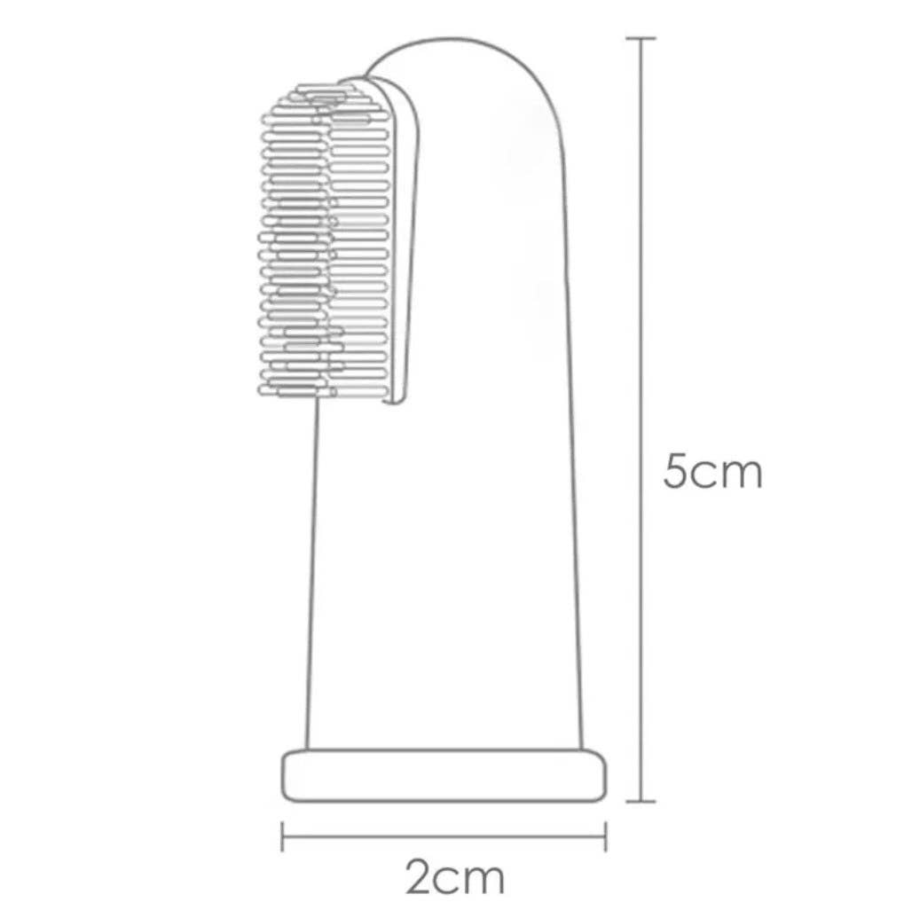 Silikon-Fingerzahnbürste mit Etui – Salbeigrün