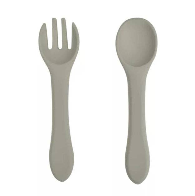 Silikon Besteck-Set – Löffel & Gabel in Salbei
