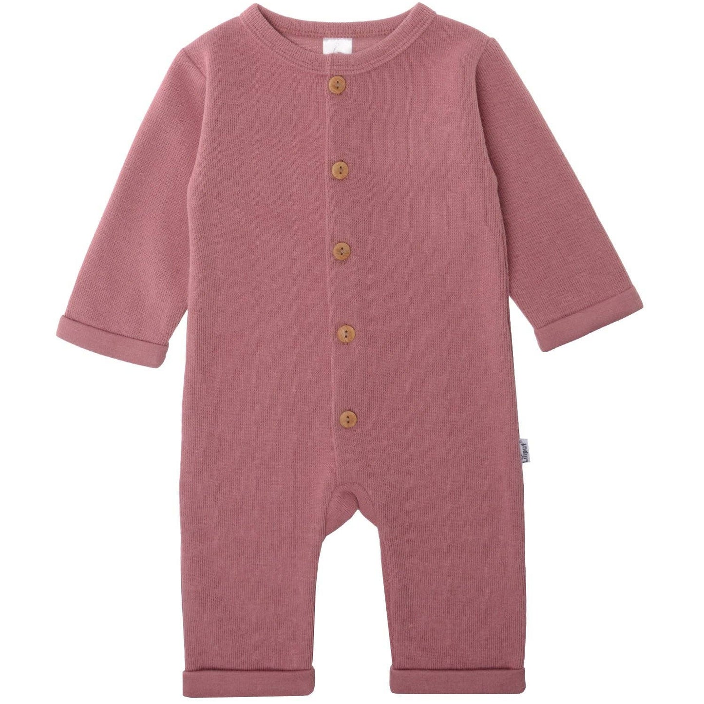 Rib-Strick-Overall - Rosenholz
