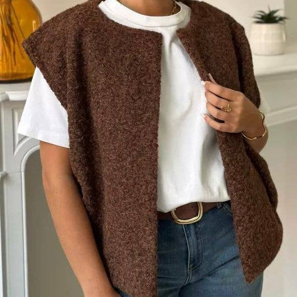 Ärmellose Pelzweste – One Size