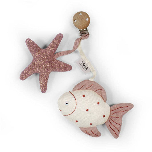 Kinderwagen-Spielzeug „Aqua Sea“ – aus Bio-Baumwolle - Perlenrosa