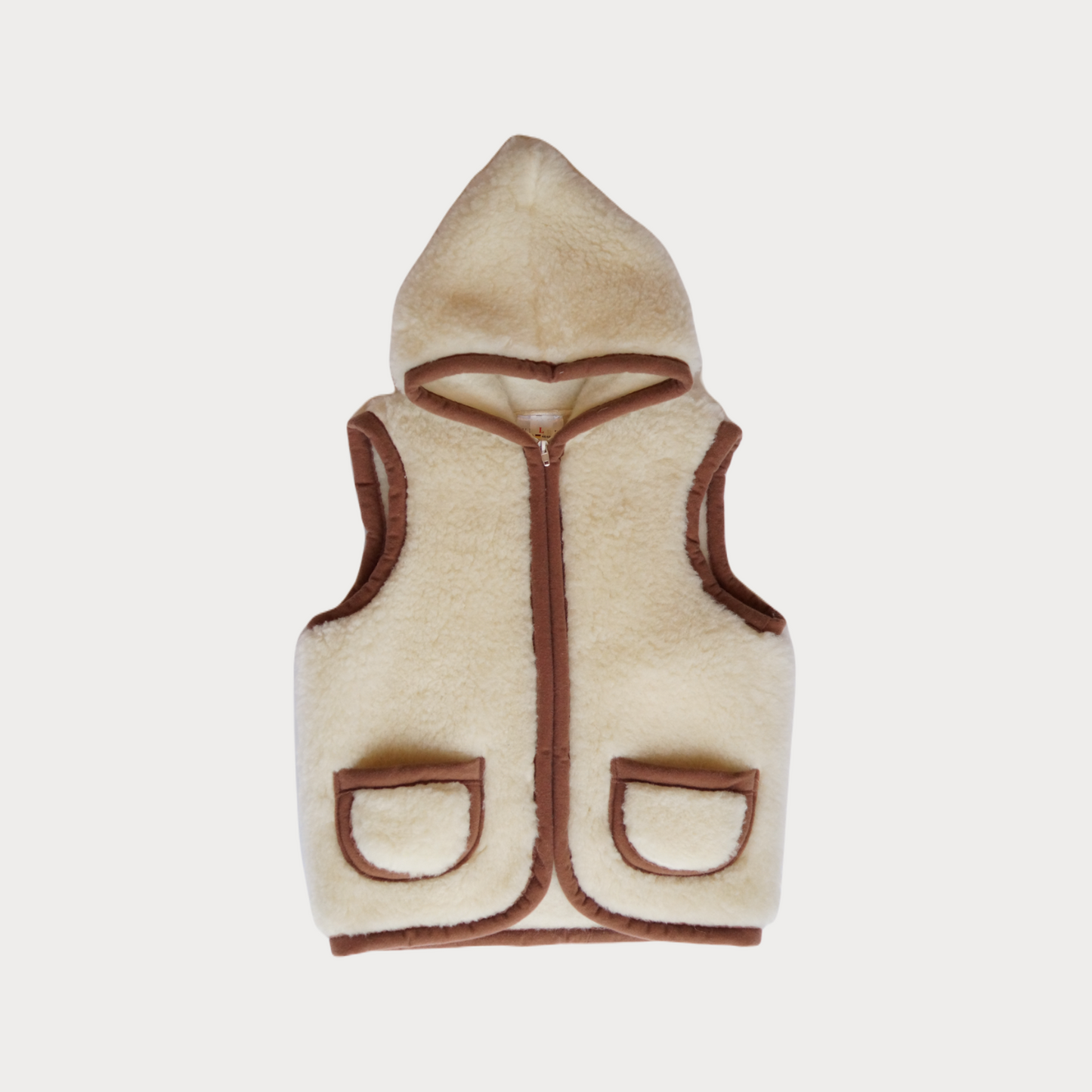 Wollweste Kinder Beige I Braun
