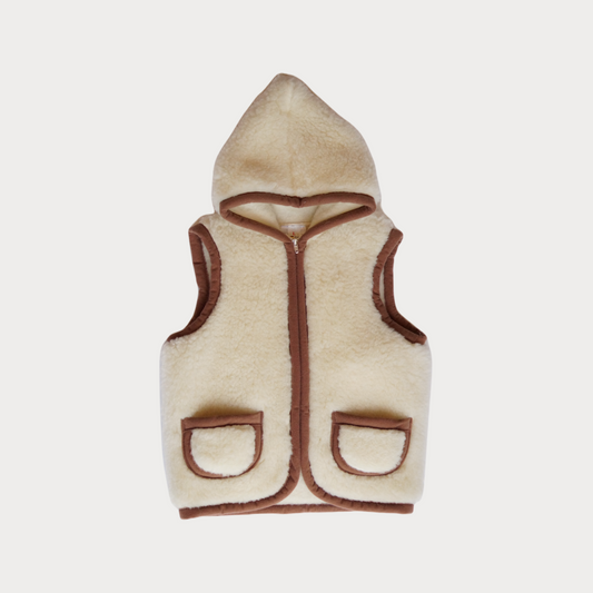 Wollweste Kinder Beige I Braun