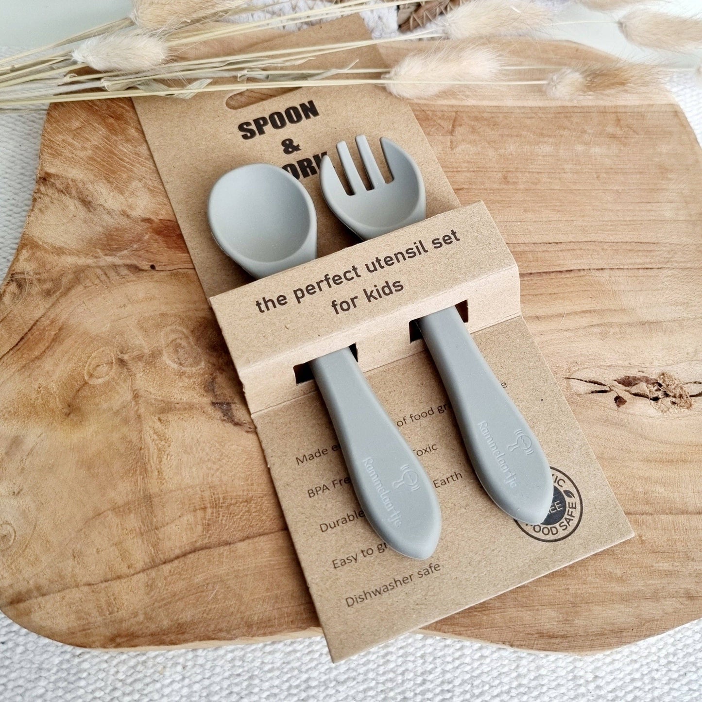 Silikon Besteck-Set – Löffel & Gabel in Salbei