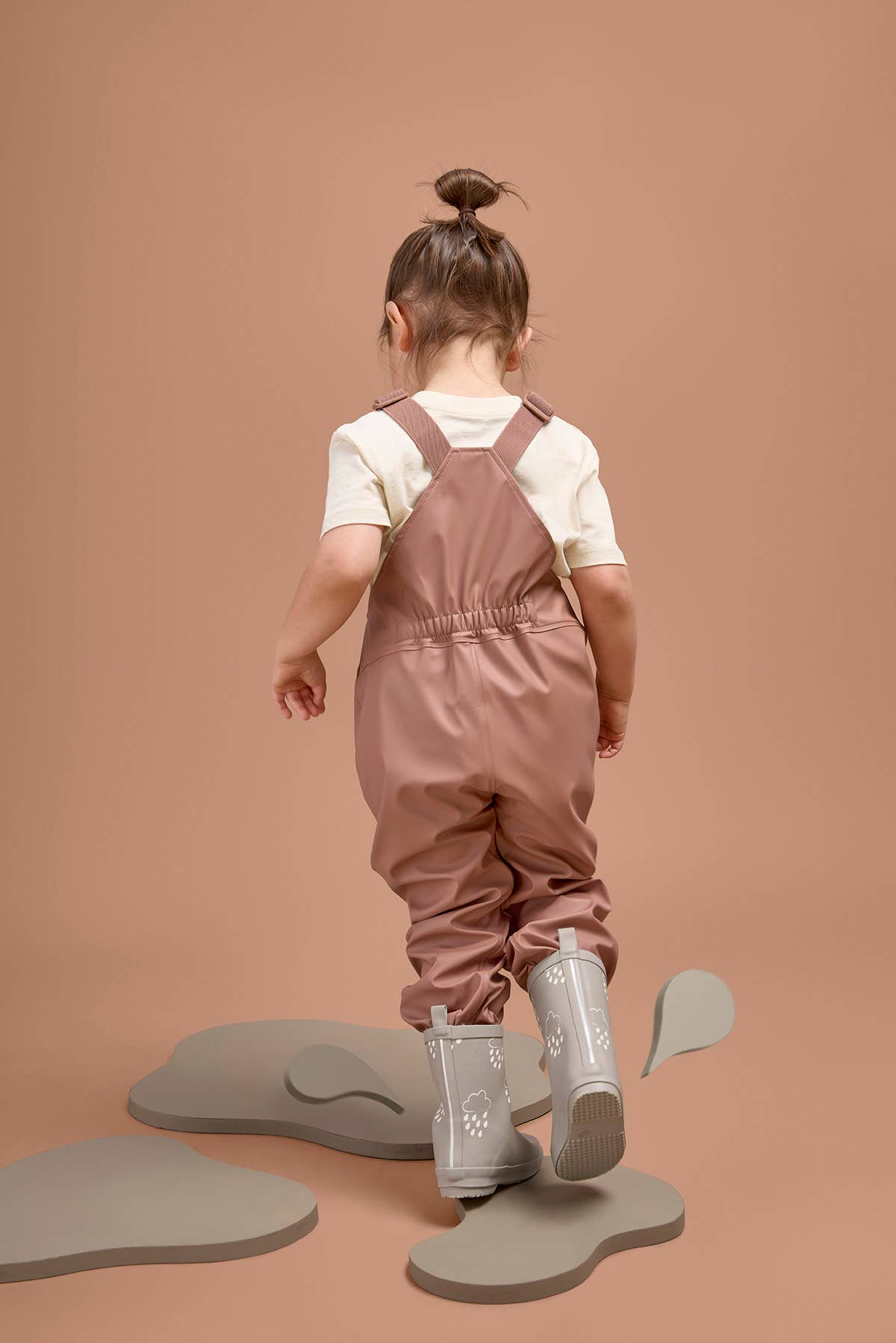 Wasserdichte Regenlatzhose für Kinder I Altrosa