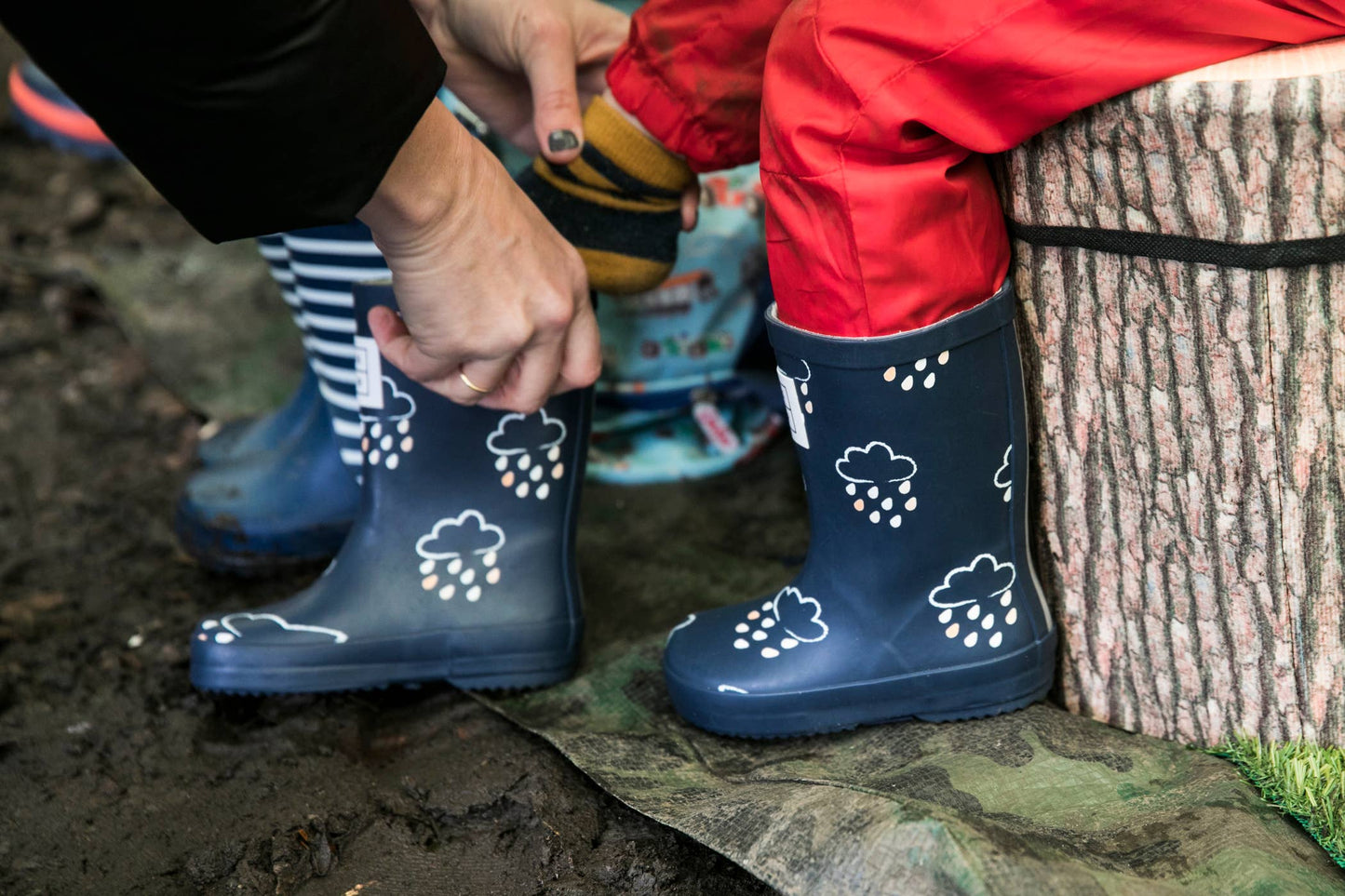 Farbwechselnde Gummistiefel für Kinder – mit Fleecefutter