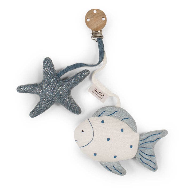 Kinderwagen-Spielzeug „Aqua Sea“ – aus Bio-Baumwolle - Blau