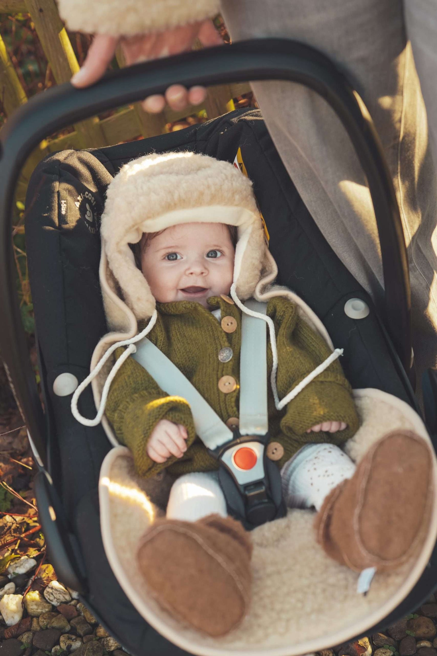 Merinowolle-Unterleger für Buggy & Maxi-Cosi – Natur