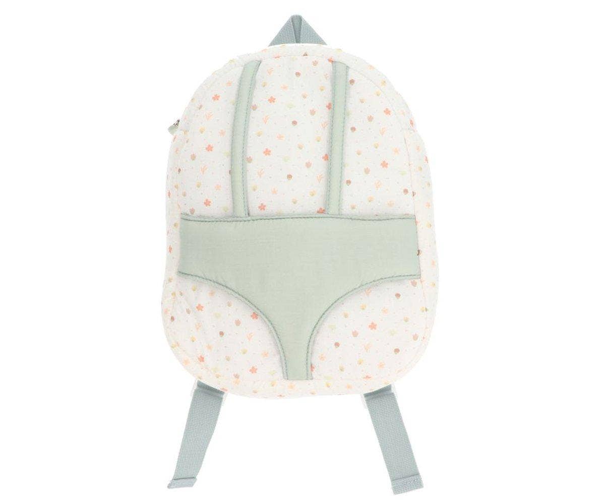 Monnëka Puppenrucksack – perfekt für unterwegs -Frühlingsgarten