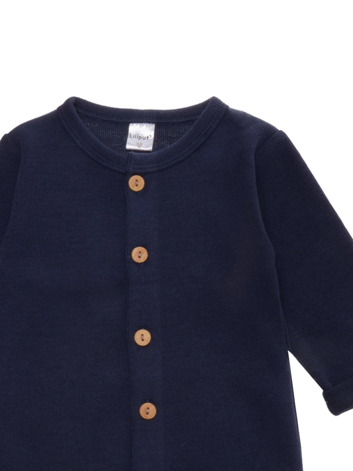 Rib-Strick-Overall - Marineblau