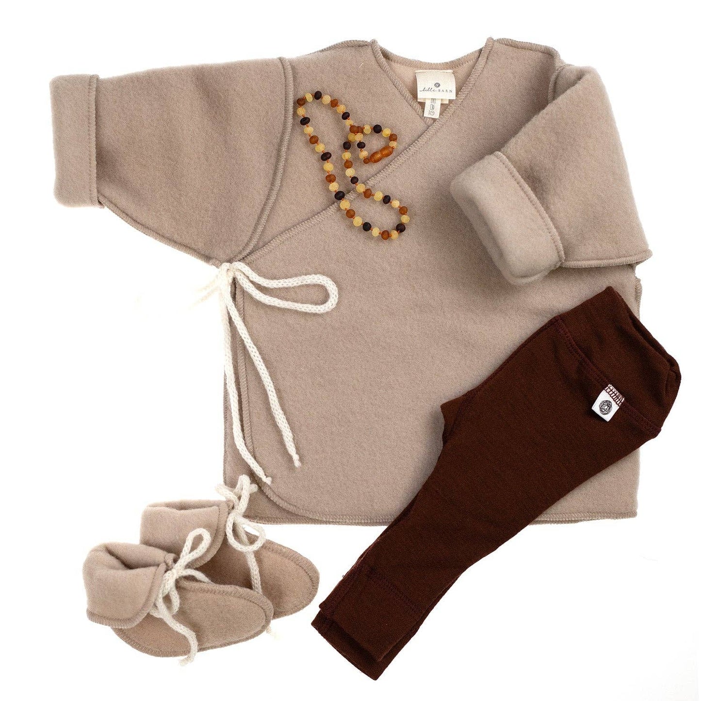 Wolljacke für Babys und Neugeborene — Merinowolle — Beige