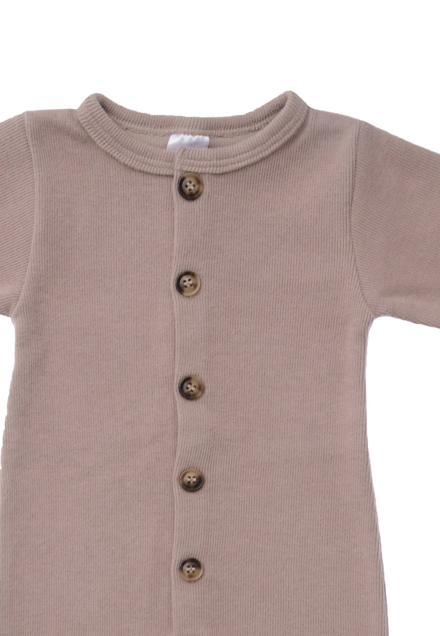 Rib-Strick-Overall – Braun