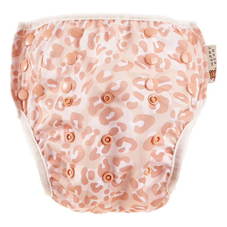 Waschbare Schwimmwindel – Rosa Leomuster, mitwachsend & bequem
