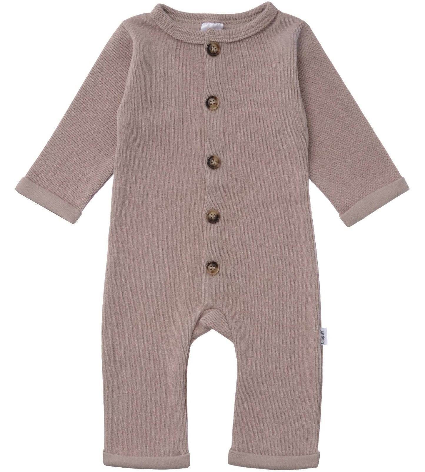 Rib-Strick-Overall – Braun