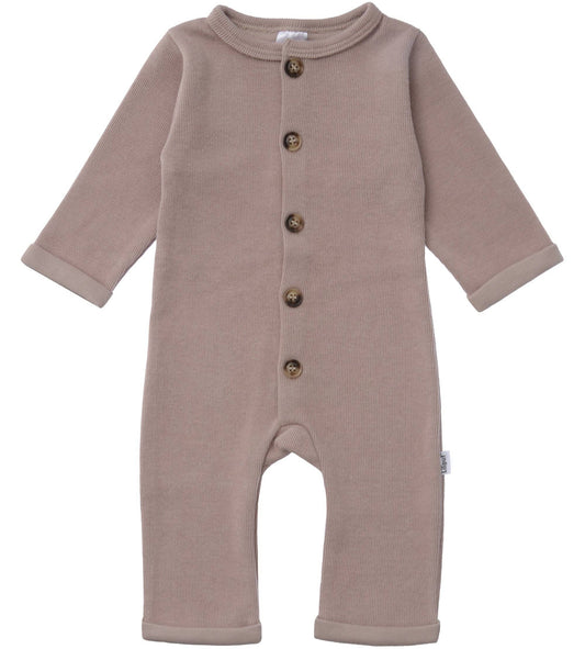 Rib-Strick-Overall – Braun