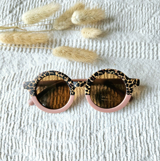 Baby- und Kindersonnenbrille Old Pink & Leopard