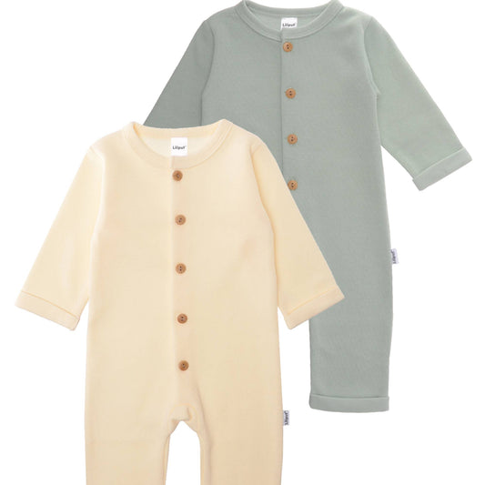 2-er Set Rib-Strick-Overalls