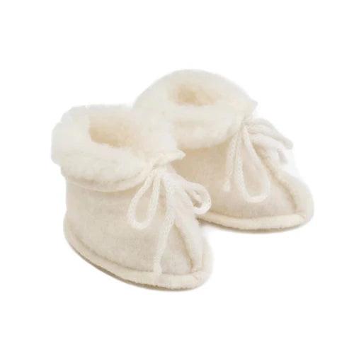 Wollpantoffeln aus  Merinowolle für Baby/Neugeborene - Natur