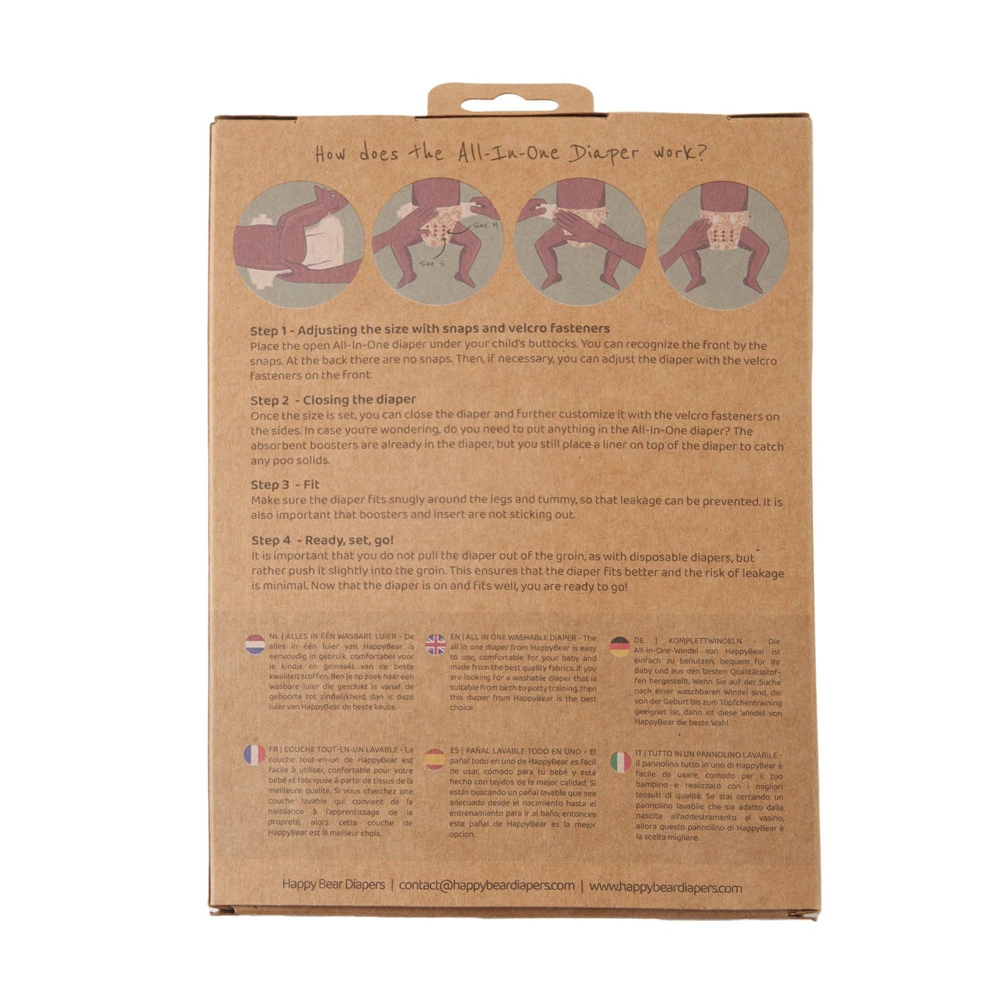 Waschbare Stoffwindel | All-In-One Windel | Einheitsgröße — 4-15 kg | Savanna