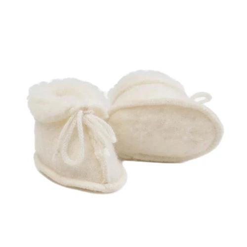 Wollpantoffeln aus  Merinowolle für Baby/Neugeborene - Natur