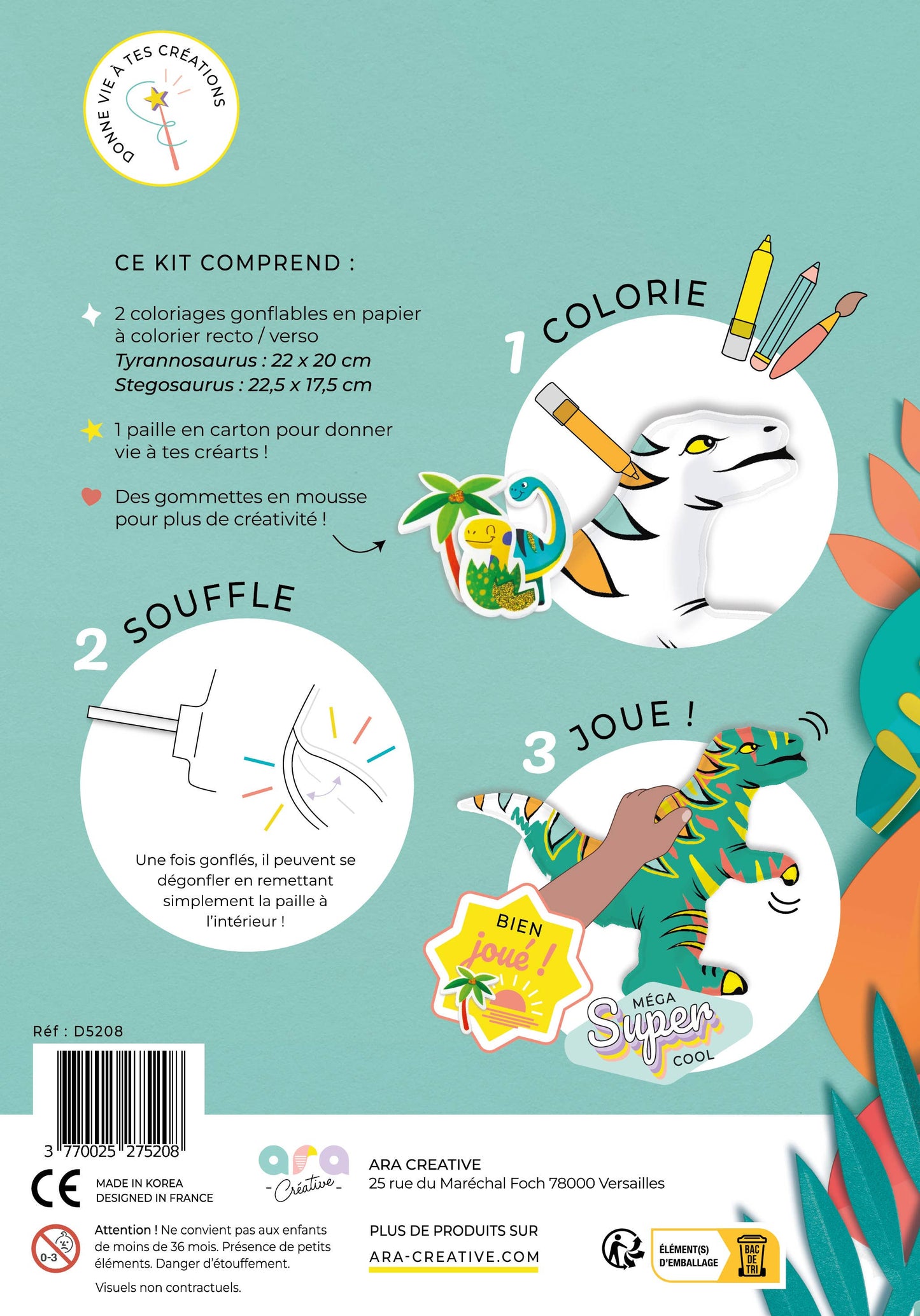 Kreativ-Dinosaurier zum Ausmalen, Aufblasen & Staunen