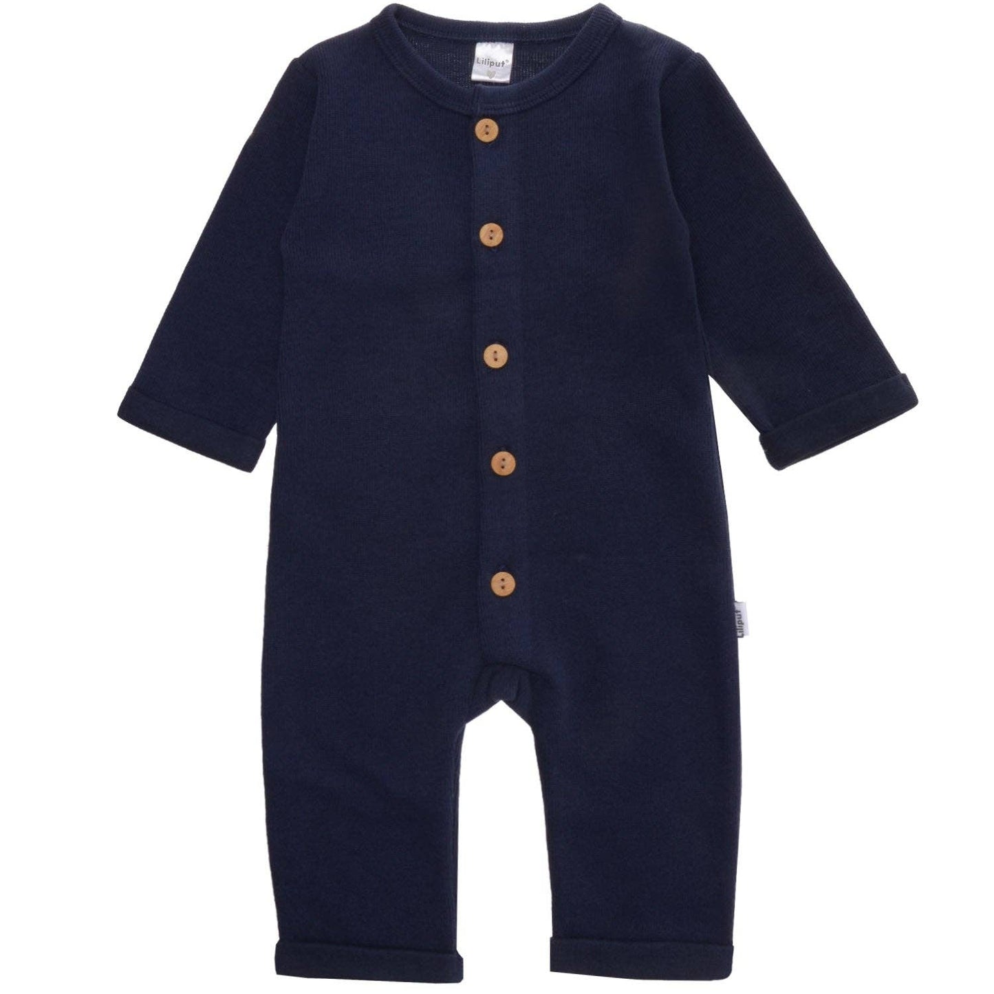 Rib-Strick-Overall - Marineblau