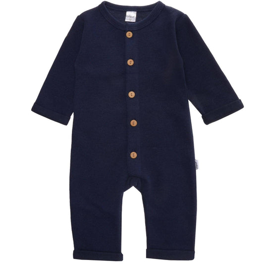 Rib-Strick-Overall - Marineblau
